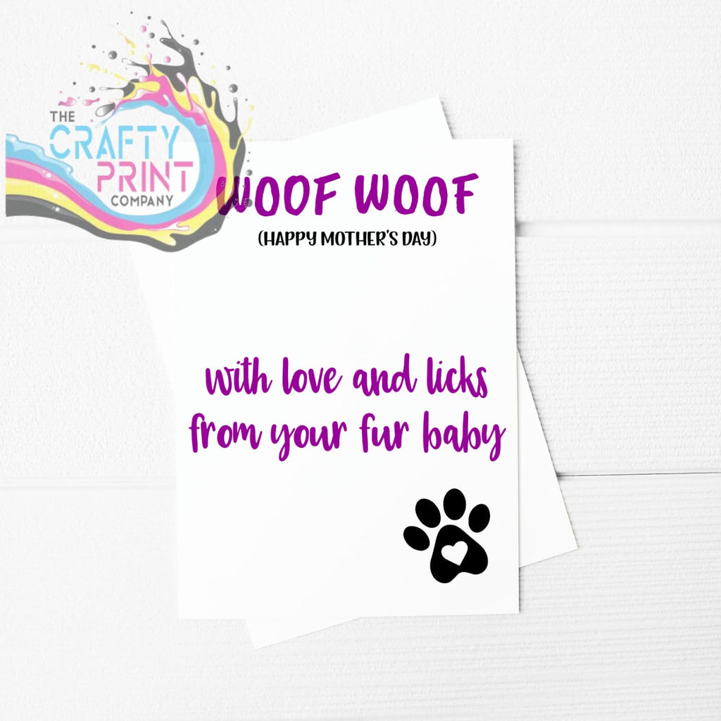 Woof Happy Mothers Day Funny A5 Card & Envelope - Greeting
