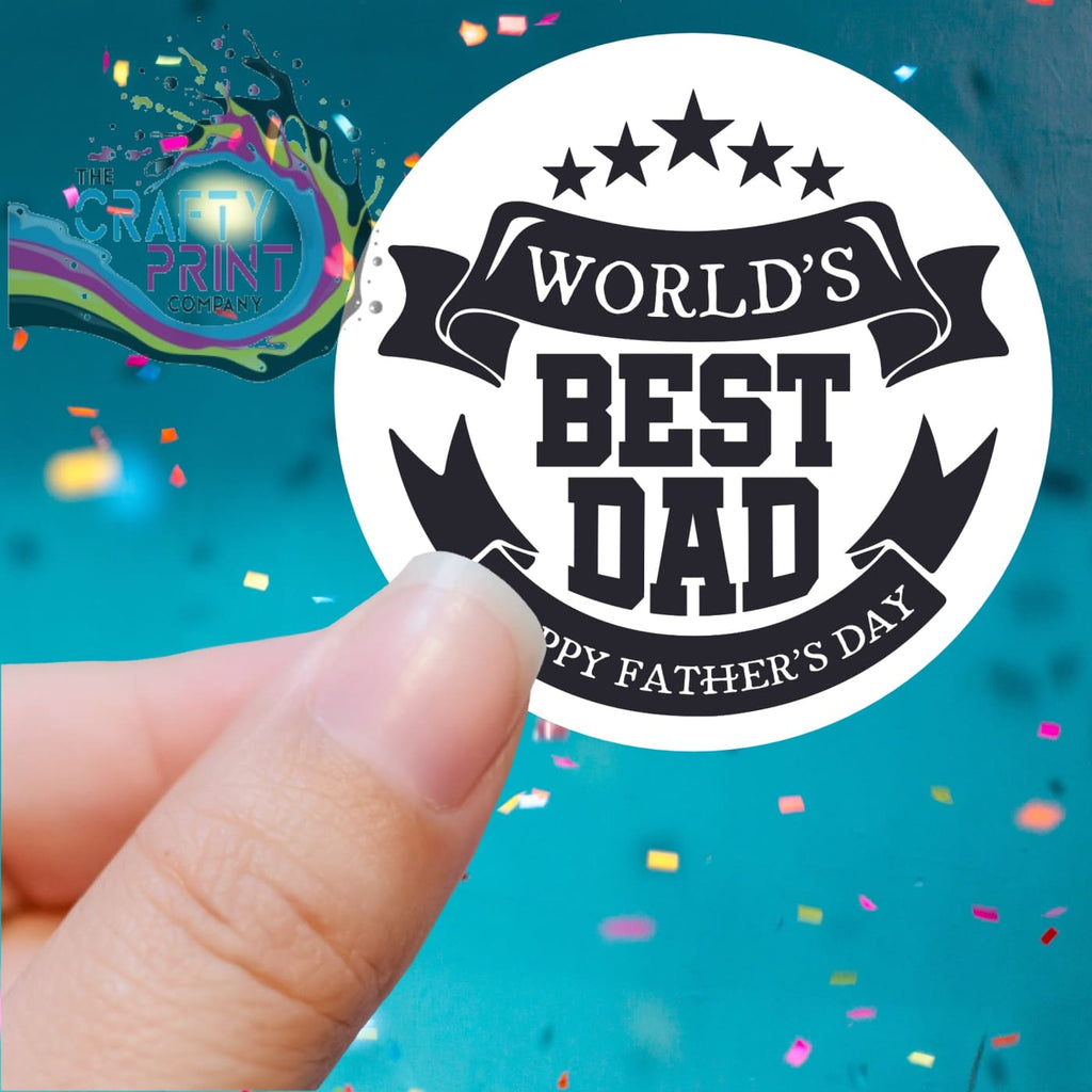 World’s Best Dad Printed Sticker - Decorative Stickers