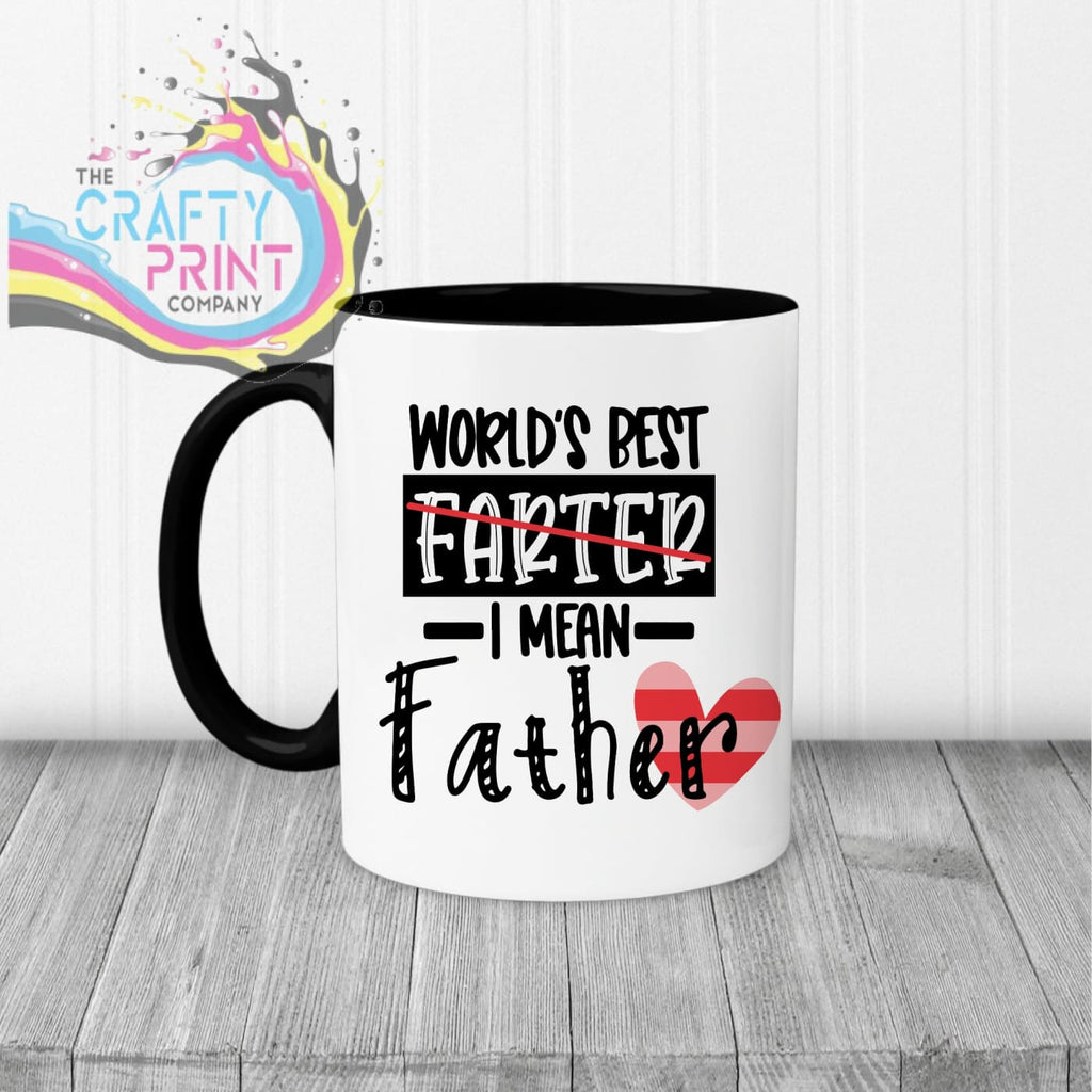 World’s Best Farter I mean father Mug - Black Handle & Inner