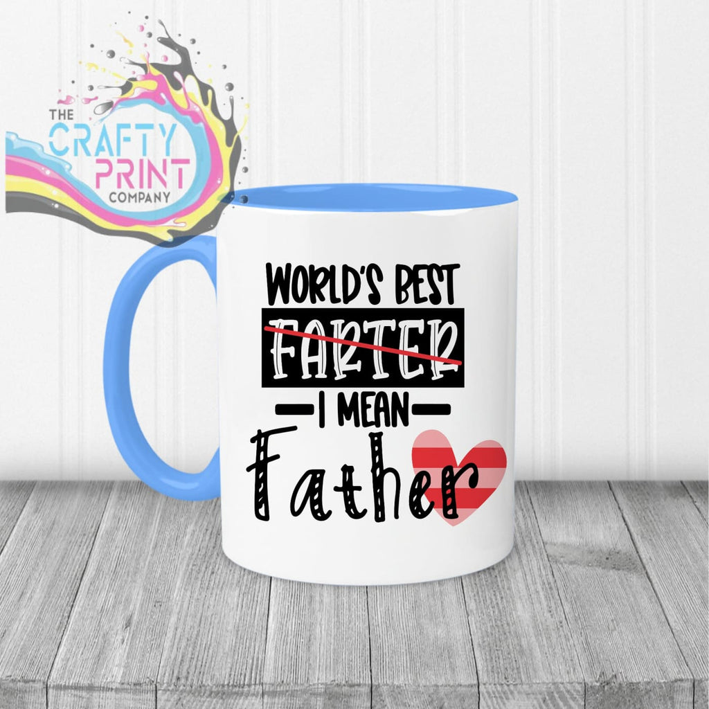 World’s Best Farter I mean father Mug - Blue Handle & Inner