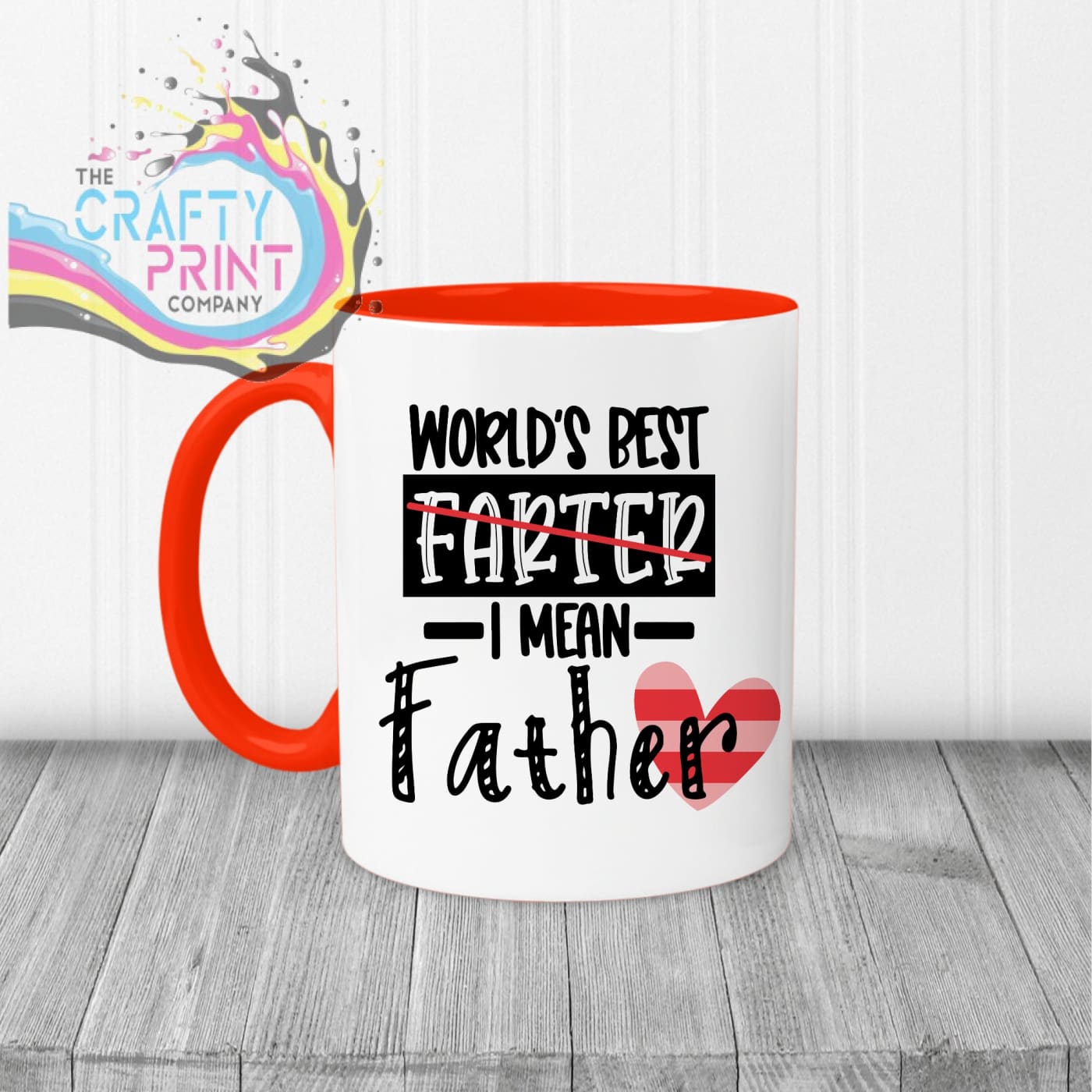 World’s Best Farter I mean father Mug - Red Handle & Inner