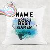 Worlds Best Gamer Playstation Cushion - Chair & Sofa