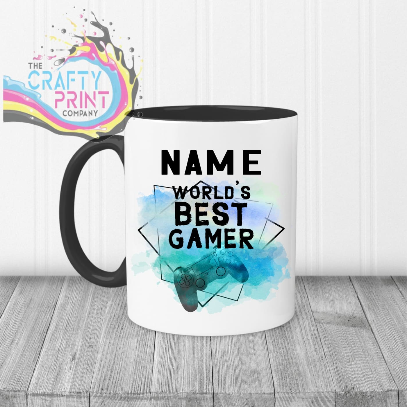 Worlds Best Gamer Playstation Personalised Mug - Black