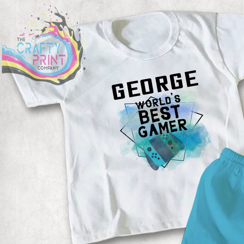 World’s Best Gamer Switch Personalised T-shirt - White