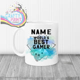 Worlds Best Gamer Xbox Personalised Mug - White Handle &