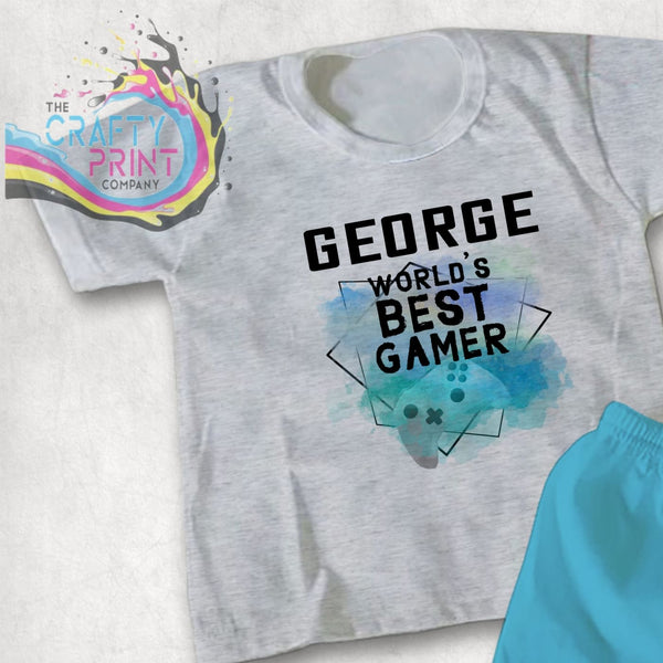 World’s Best Gamer Xbox Personalised T-shirt - Grey
