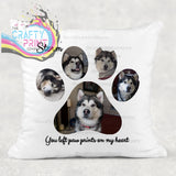 You left Paw Prints Memorial Photo Cushion - Chair & Sofa