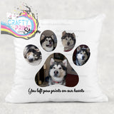 You left Paw Prints Memorial Photo Cushion - Chair & Sofa