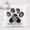 You left Paw Prints Memorial Photo Cushion - Cover ONLY