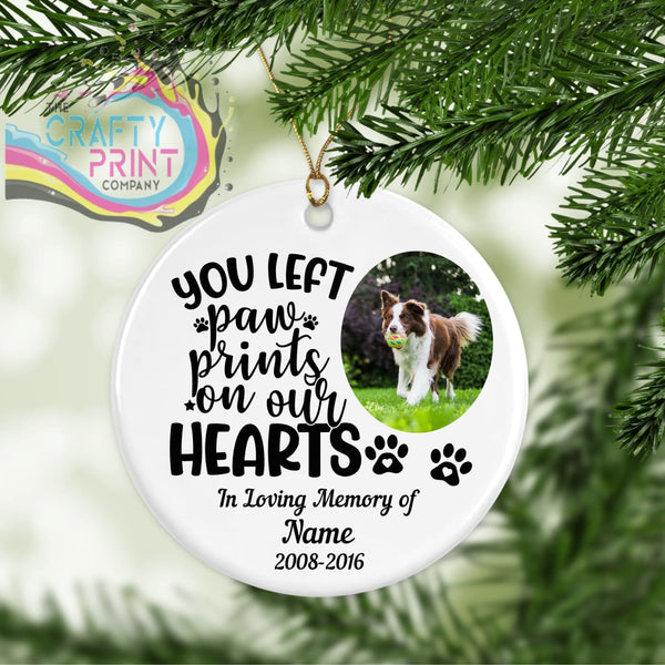 You left Paw Prints on my heart Personalised Christmas