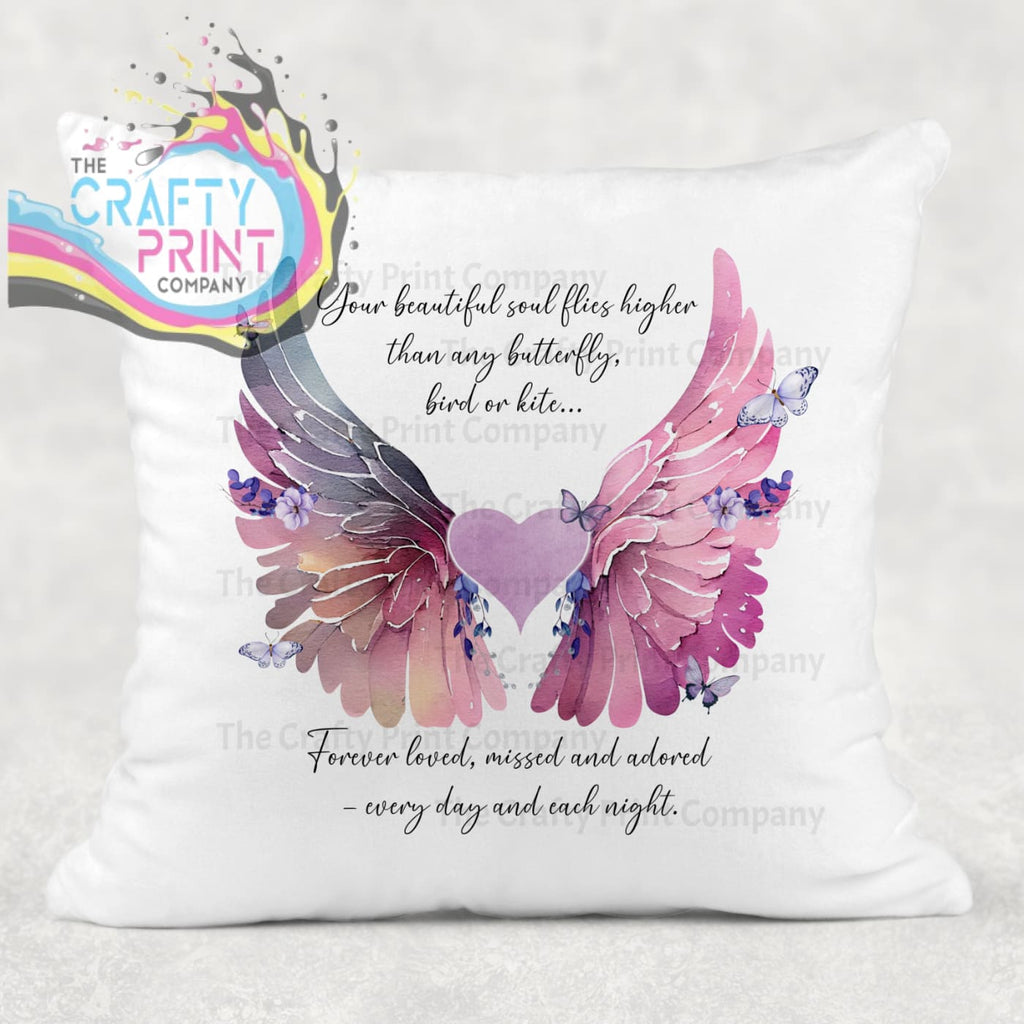 Your beautiful soul flies higher Memorial Cushion - Chair &