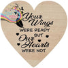Your Wings were ready Wooden Heart Decal Sticker